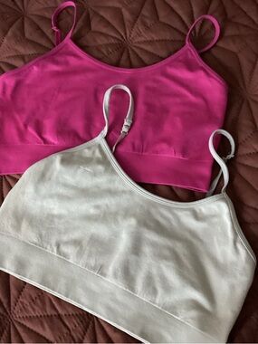 Wonder Nation Double Pack: Hot Pink and Light Beige Bralette Camisoles